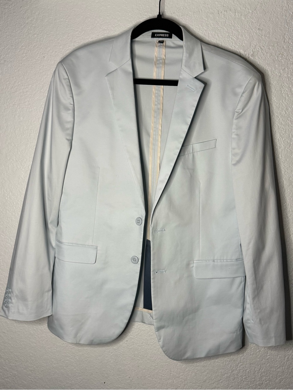 Express Men's Extra Slim Two-Tone Light Blue Blazer